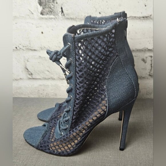Shoes - Shoe DAZZLED Caedance Peep Toe Denim Bootie